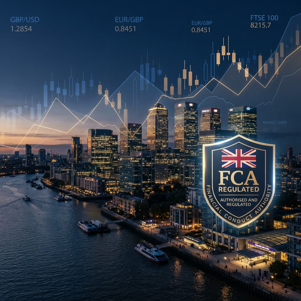 London Canary Wharf financial district representing FCA regulated forex brokers in the UK